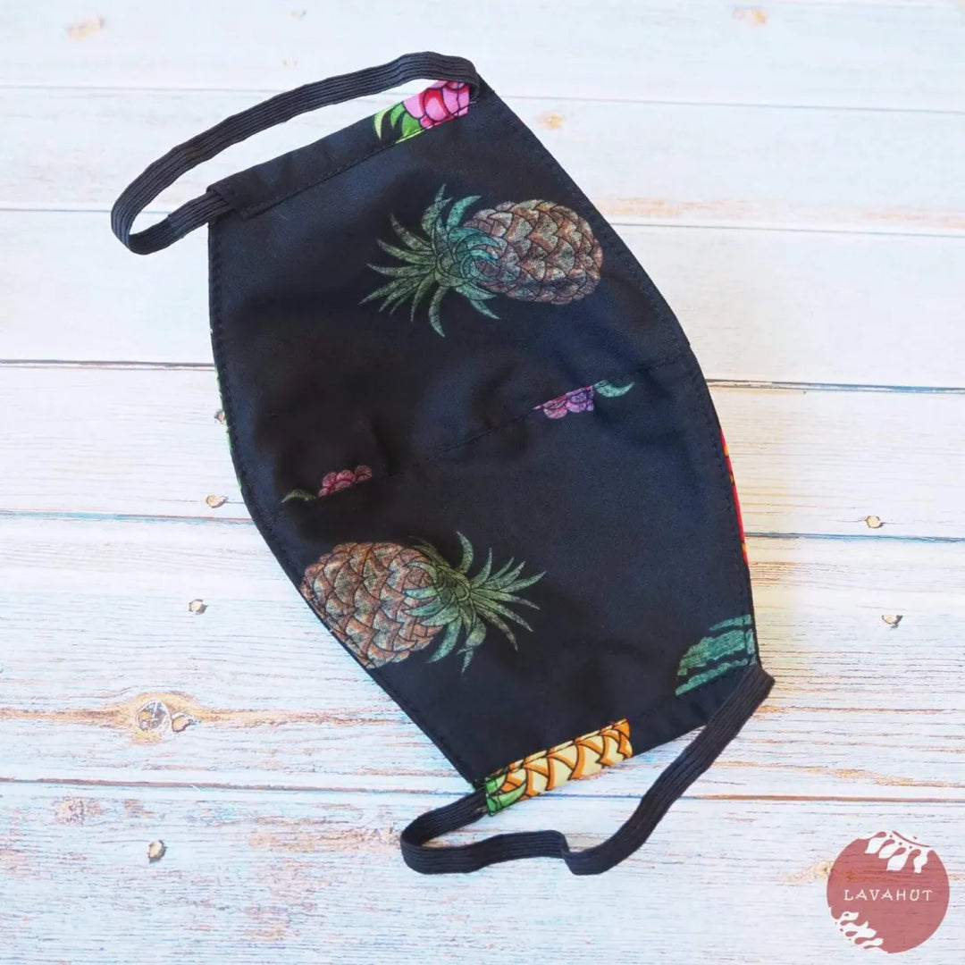 Hawaiian Face Mask • Black Fruity - Made in Hawaii