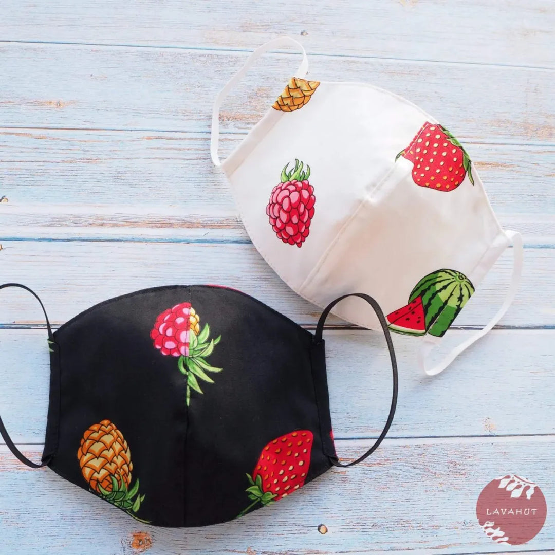 Hawaiian Face Mask • Black Fruity - Made in Hawaii