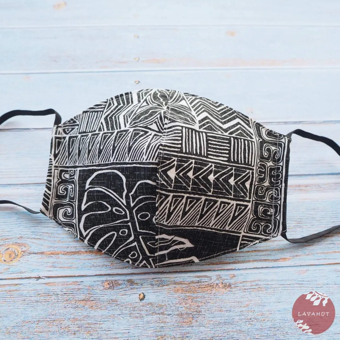 Hawaiian Face Mask • Black Hilo - Made in Hawaii