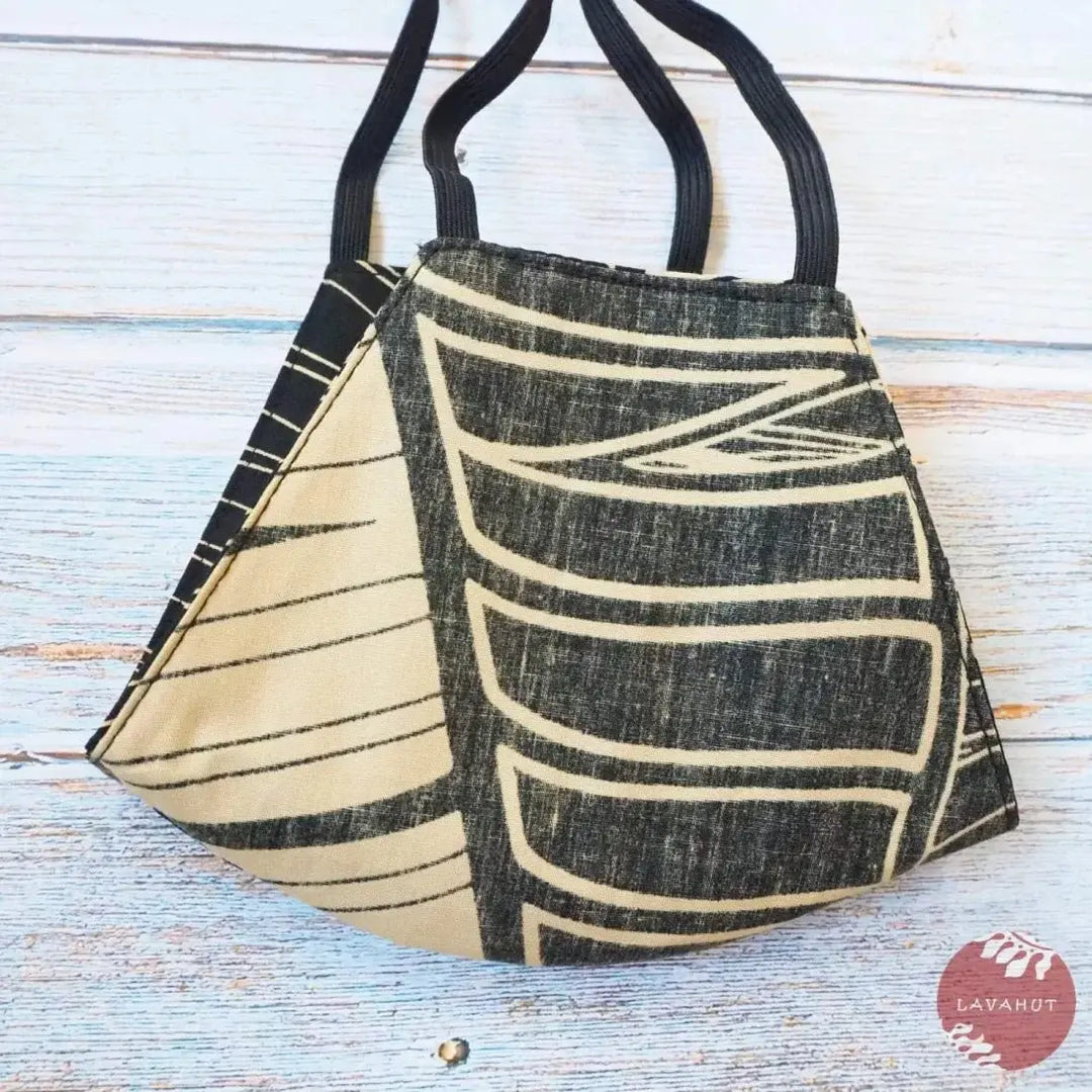 Hawaiian Face Mask • Black Palm Leaves - Made in Hawaii