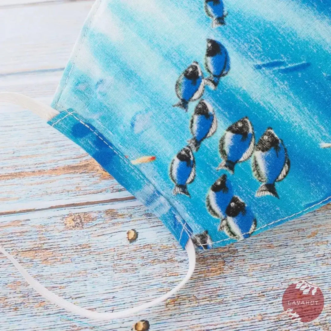 Hawaiian Face Mask • Blue Coral Reef - Made in Hawaii