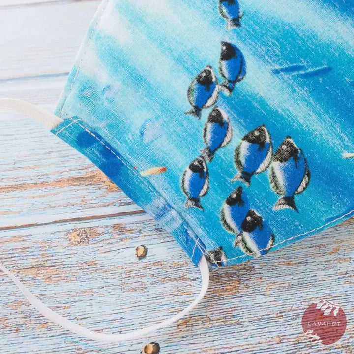 Hawaiian Face Mask • Blue Coral Reef - Made in Hawaii