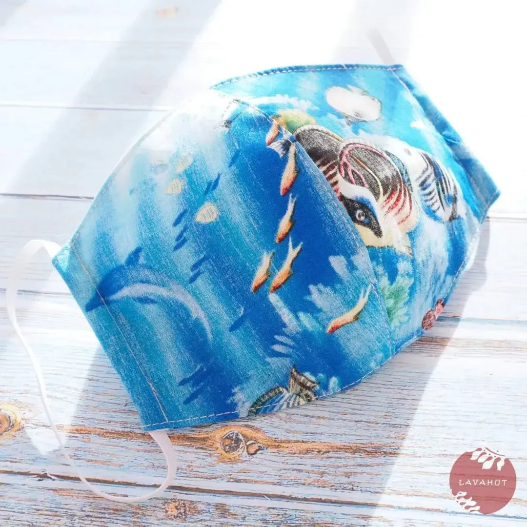 Hawaiian Face Mask • Blue Coral Reef - Made in Hawaii