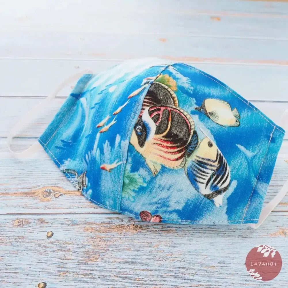 Hawaiian Face Mask • Blue Coral Reef - Made in Hawaii