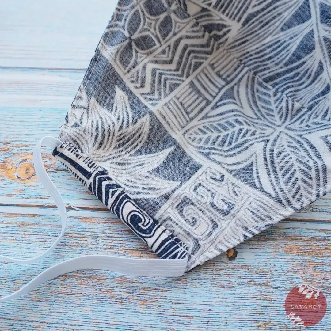 Hawaiian Face Mask • Blue Hilo - Made in Hawaii