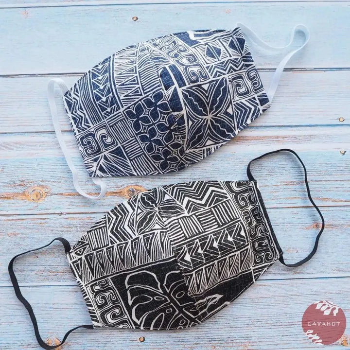 Hawaiian Face Mask • Blue Hilo - Made in Hawaii