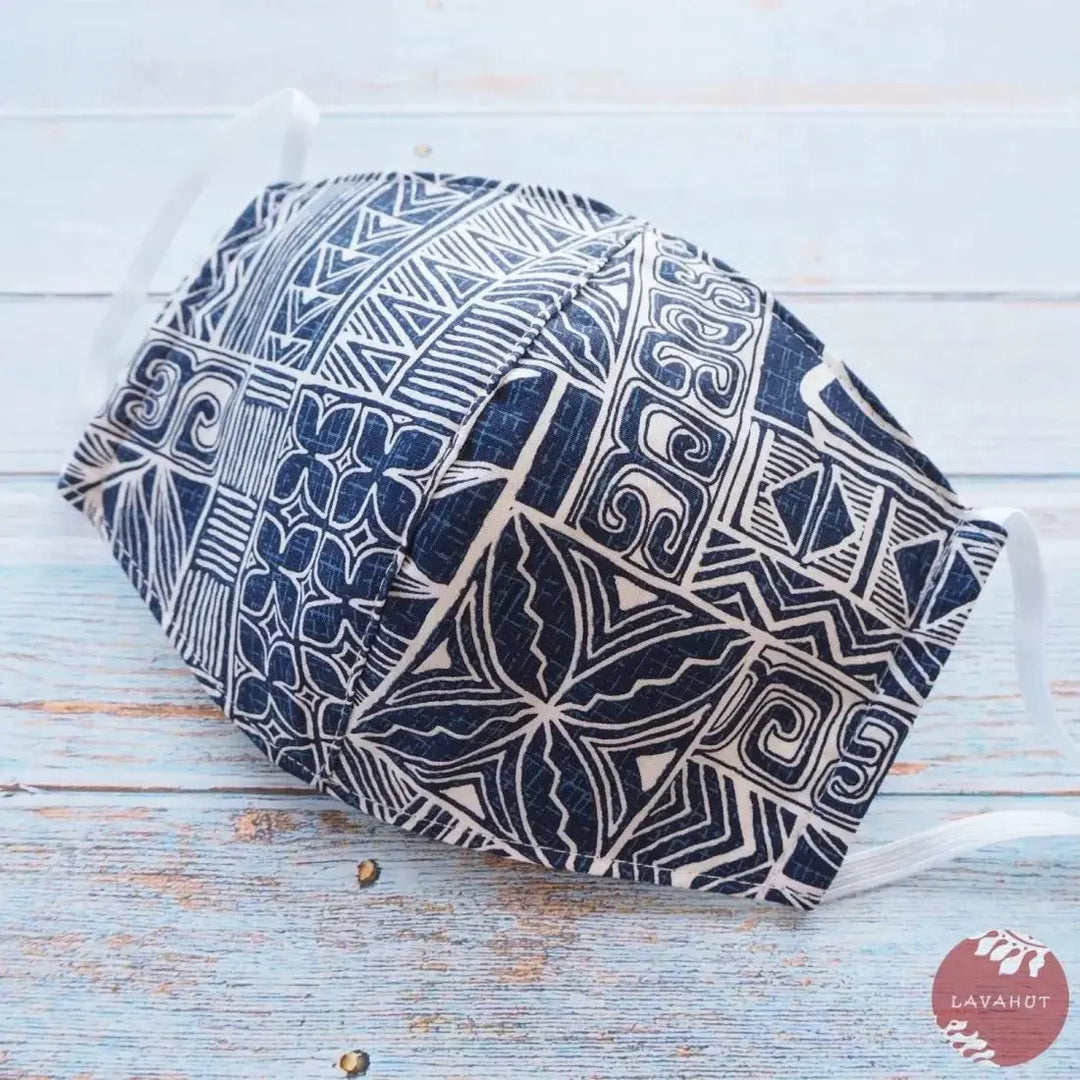 Hawaiian Face Mask • Blue Hilo - Made in Hawaii