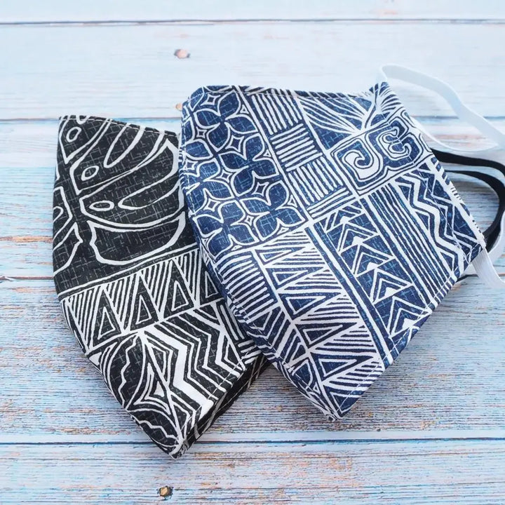 Hawaiian Face Mask • Blue Hilo - Made in Hawaii