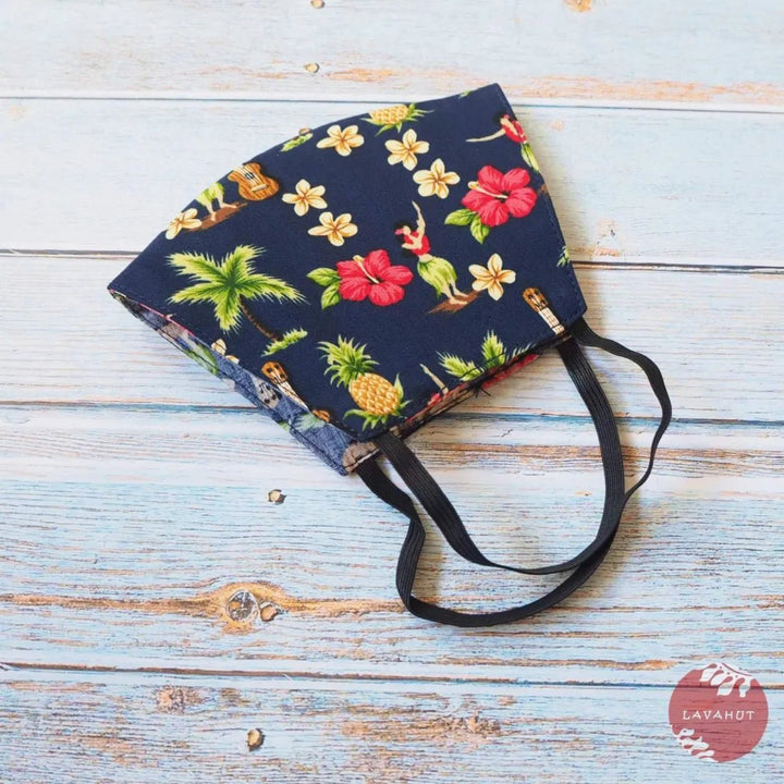 Hawaiian Face Mask • Blue Hula Girl – Authentic Hawaiian Face Mask by Lavahut