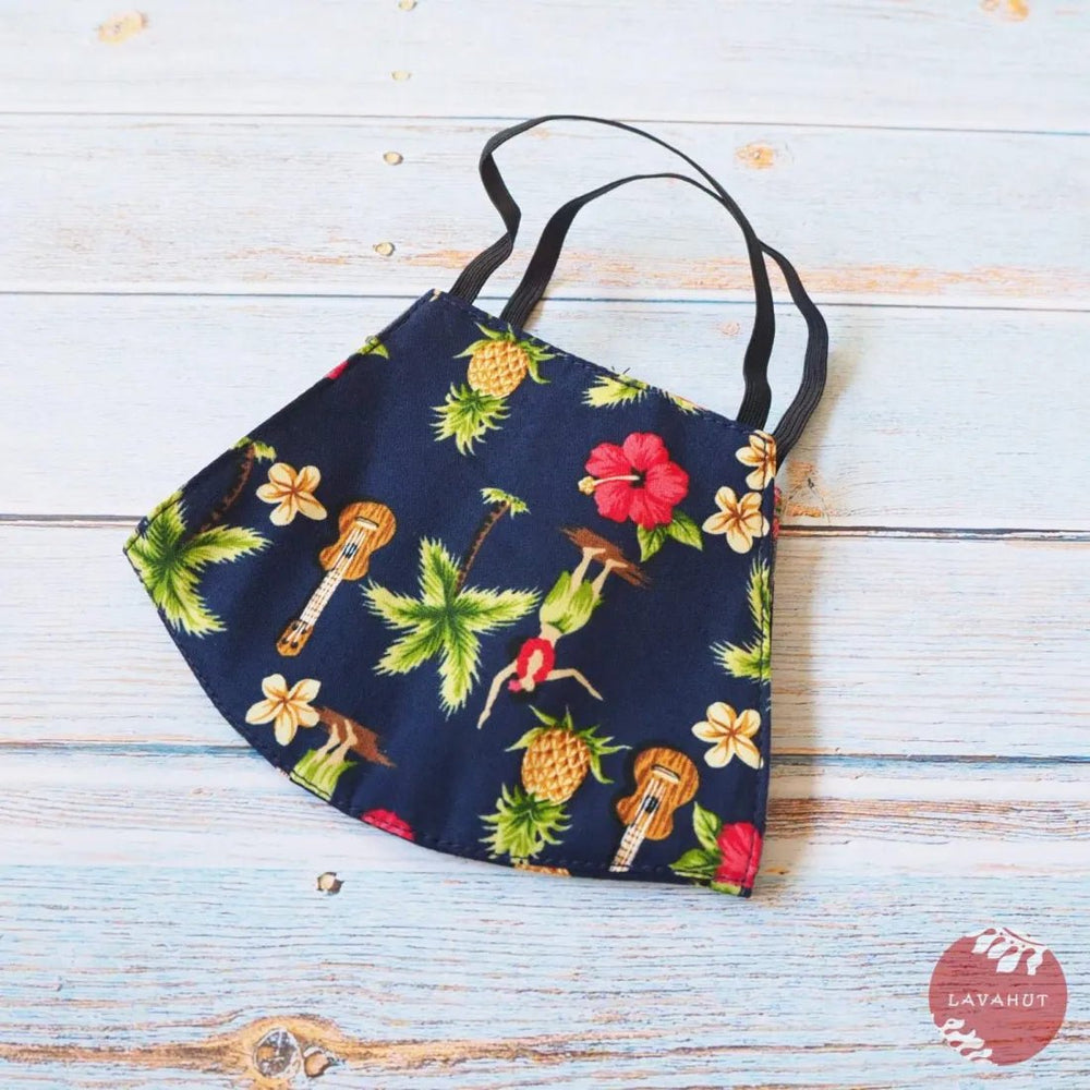 Hawaiian Face Mask • Blue Hula Girl – Authentic Hawaiian Face Mask by Lavahut