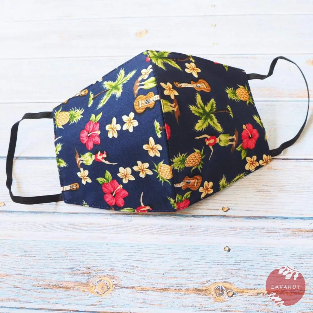 Hawaiian Face Mask • Blue Hula Girl – Authentic Hawaiian Face Mask by Lavahut