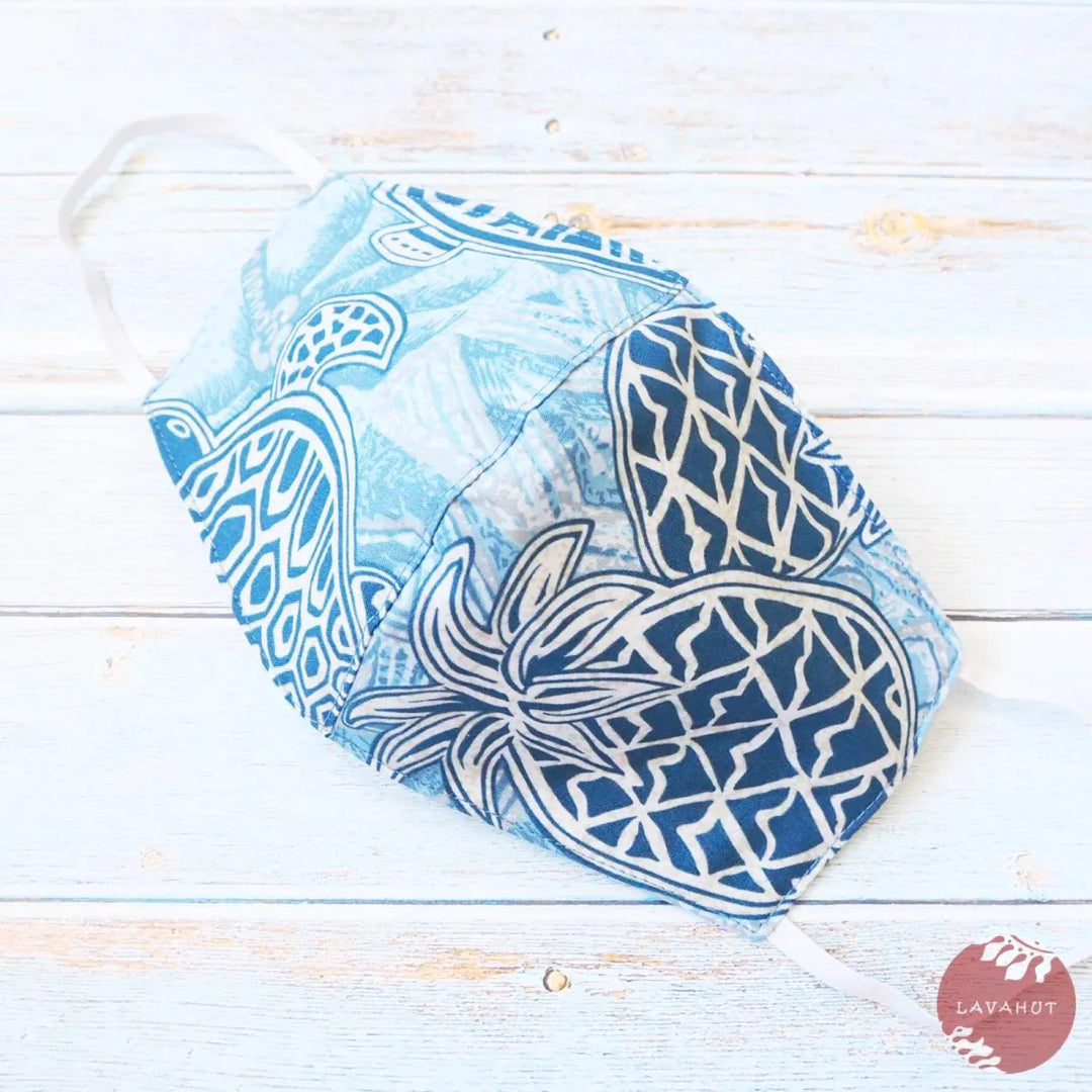 Hawaiian Face Mask • Blue Kaena - Made in Hawaii