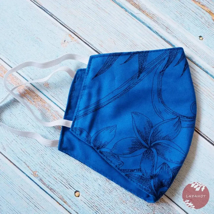 Hawaiian Face Mask • Blue Monstera Cereus - Made in Hawaii
