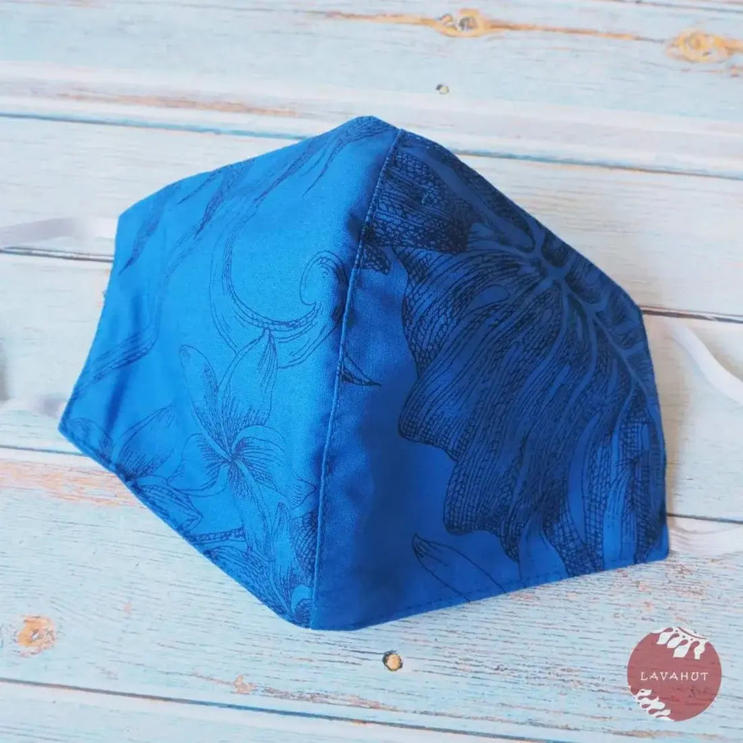 Hawaiian Face Mask • Blue Monstera Cereus - Made in Hawaii