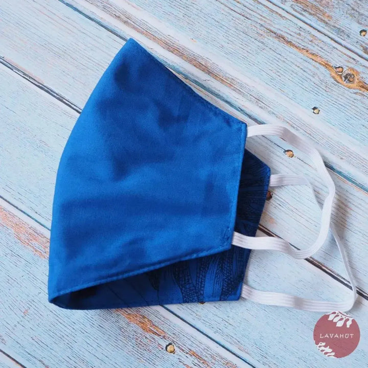 Hawaiian Face Mask • Blue Monstera Cereus - Made in Hawaii