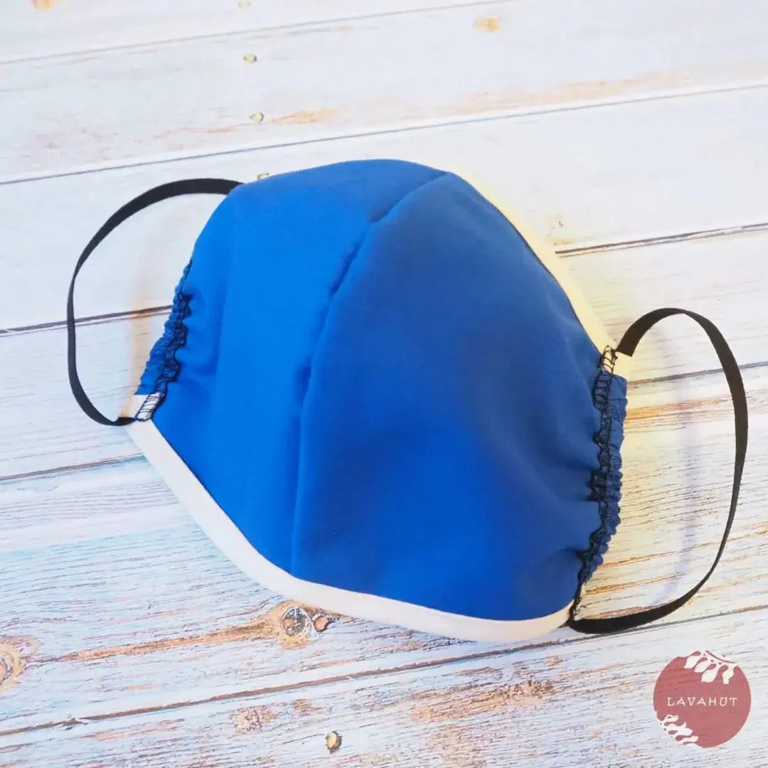 Hawaiian Face Mask • Blue Monstera Cereus + Trim - Made in Hawaii