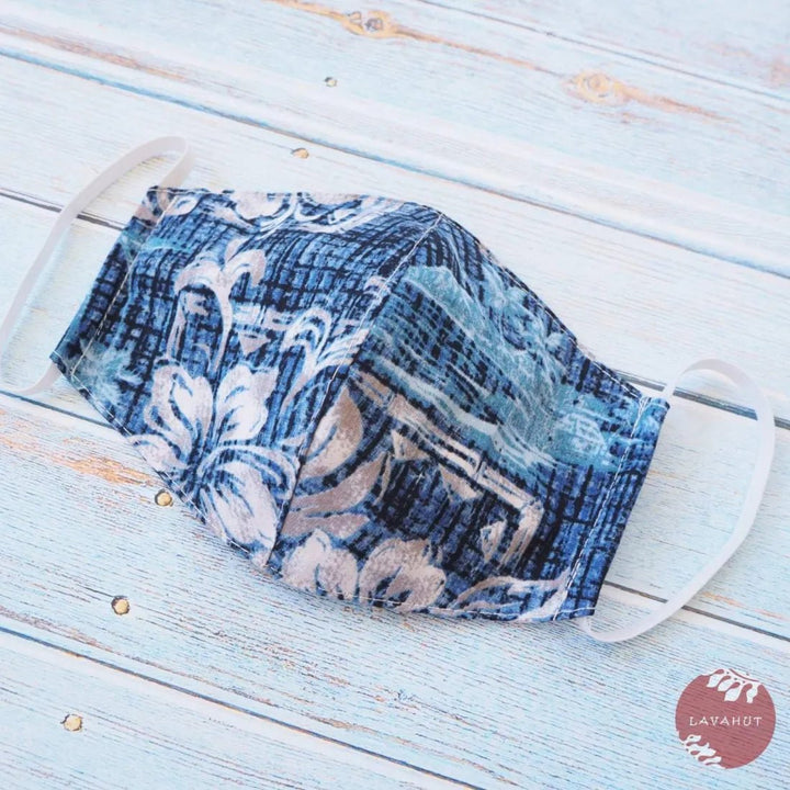 Hawaiian Face Mask • Blue Rock Wall – Authentic Hawaiian Face Mask by Lavahut