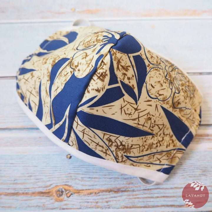 Hawaiian Face Mask • Blue Sweet Pineapple + Trim – Authentic Hawaiian Face Mask by Lavahut