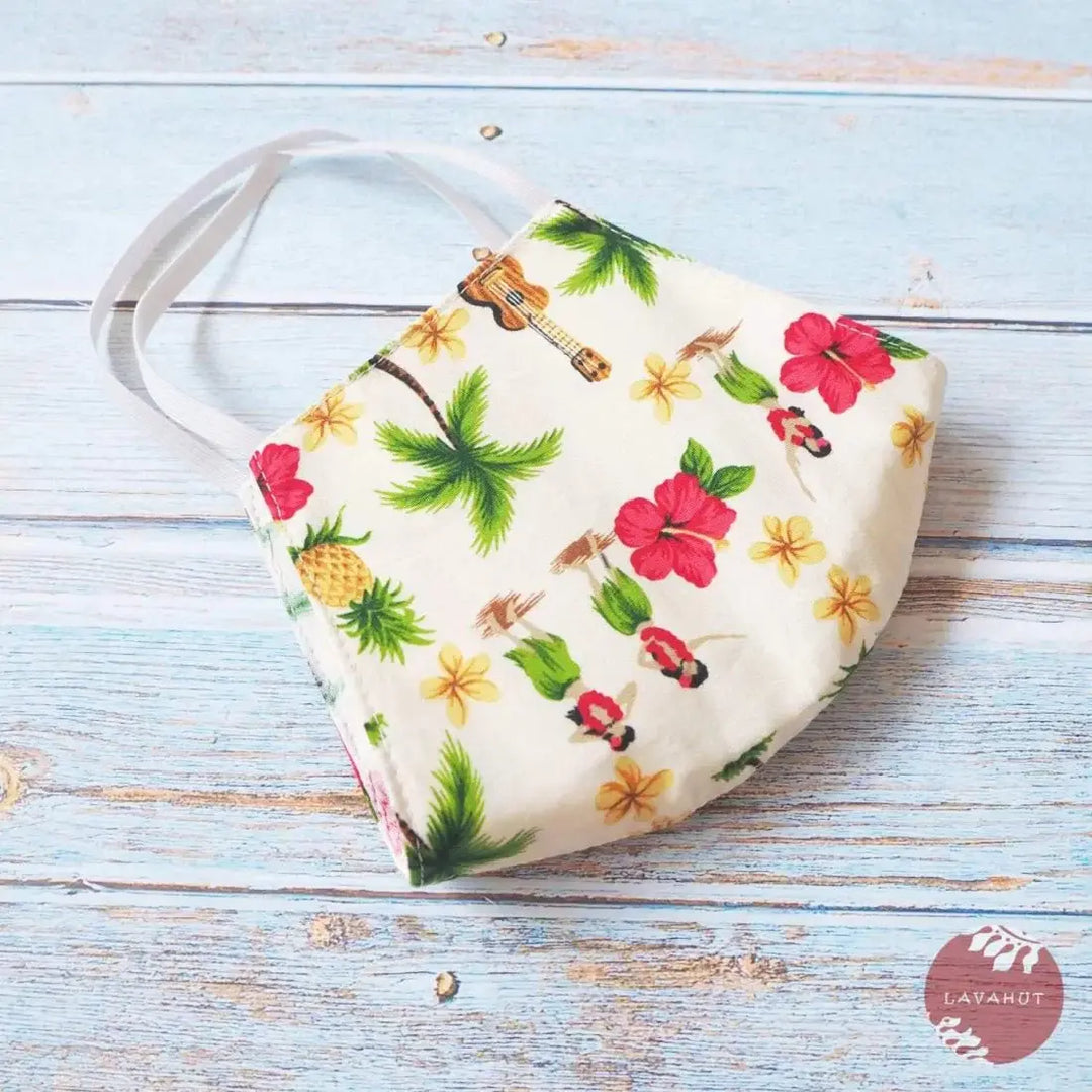 Hawaiian Face Mask • Cream Hula Girl - Made in Hawaii