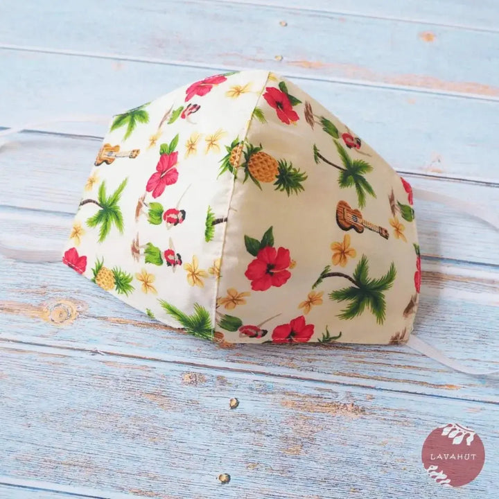 Hawaiian Face Mask • Cream Hula Girl - Made in Hawaii