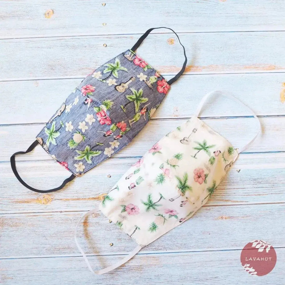 Hawaiian Face Mask • Cream Hula Girl - Made in Hawaii