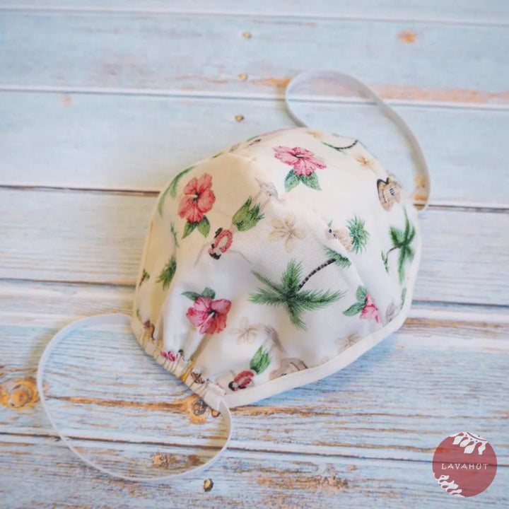 Hawaiian Face Mask • Cream Hula Girl + Trim – Authentic Hawaiian Face Mask by Lavahut