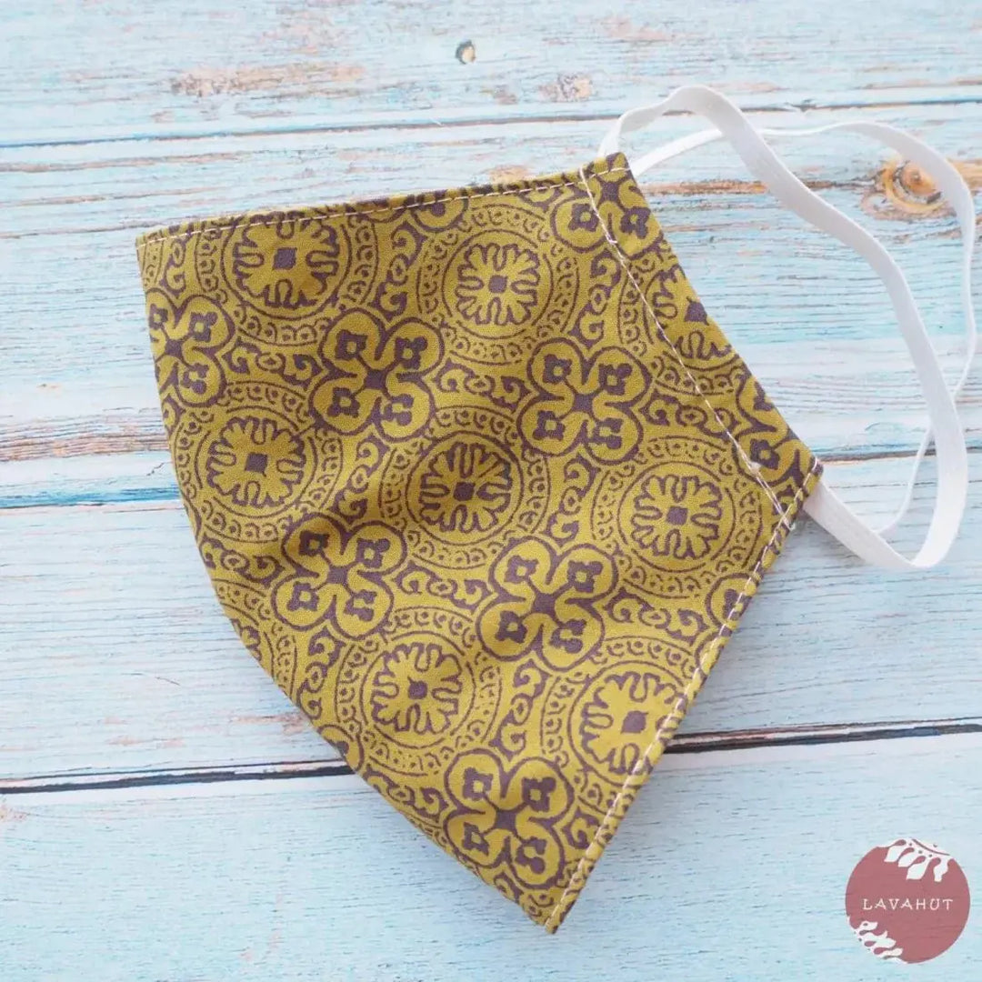 Hawaiian Face Mask • Gold Clover - Made in Hawaii