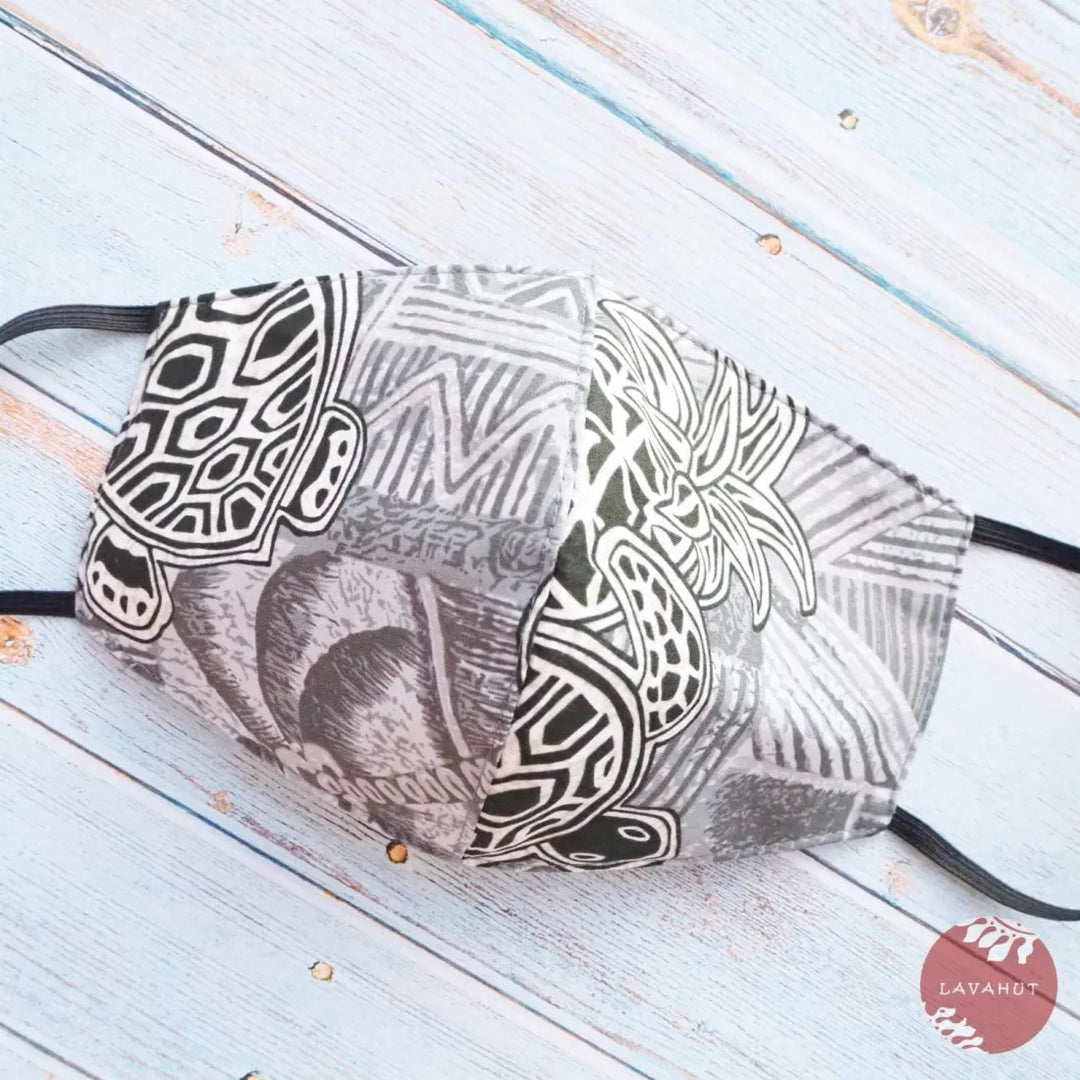 Hawaiian Face Mask ?? Grey Kaena - Made in Hawaii