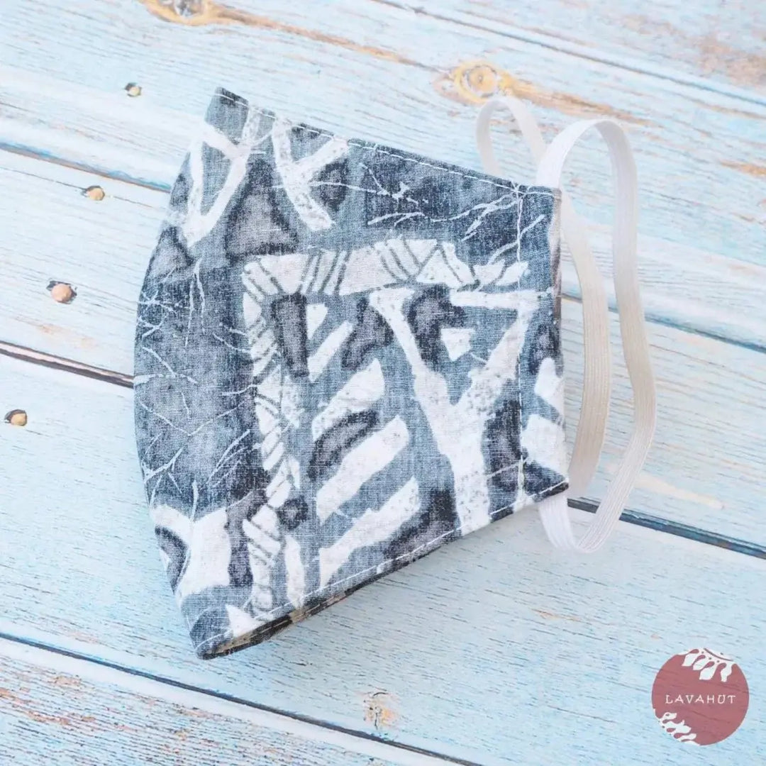 Hawaiian Face Mask • Grey Taro Patch - Made in Hawaii