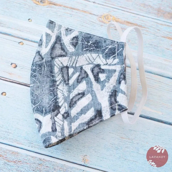 Hawaiian Face Mask • Grey Taro Patch - Made in Hawaii