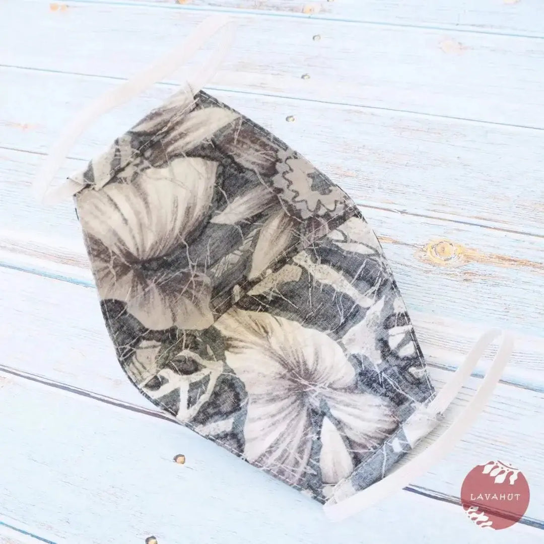 Hawaiian Face Mask • Grey Taro Patch - Made in Hawaii