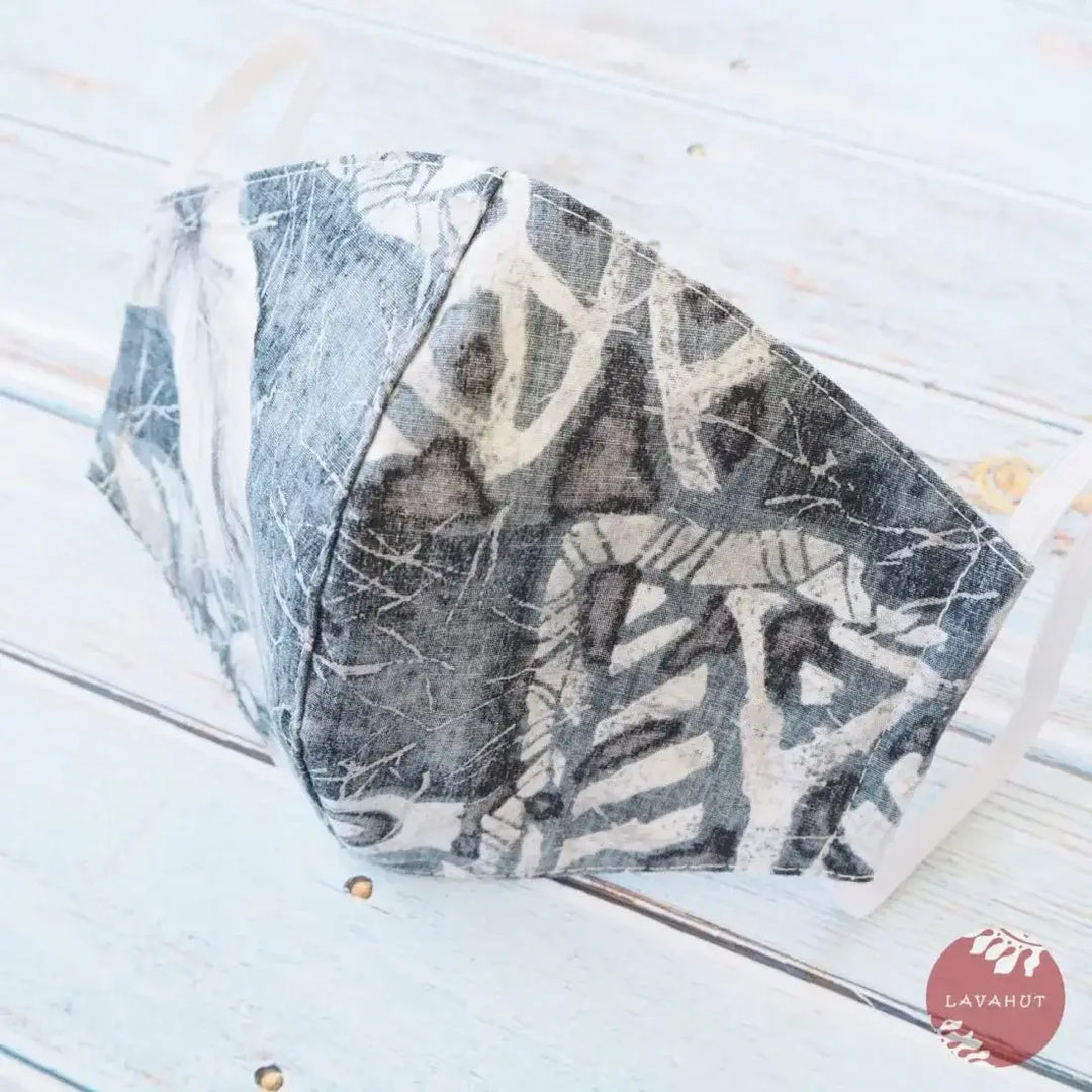 Hawaiian Face Mask • Grey Taro Patch - Made in Hawaii