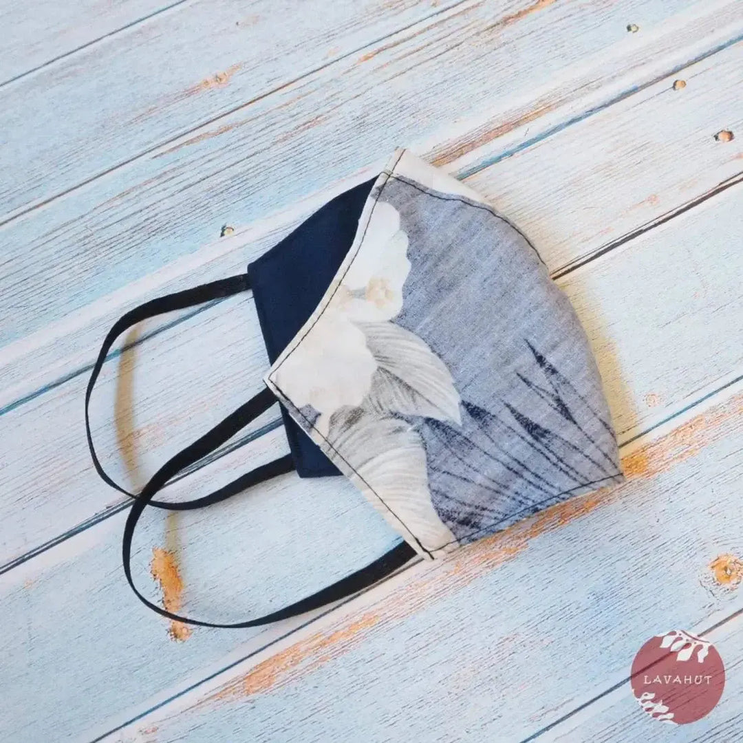 Hawaiian Face Mask • Navy Hibiscus Joy - Made in Hawaii