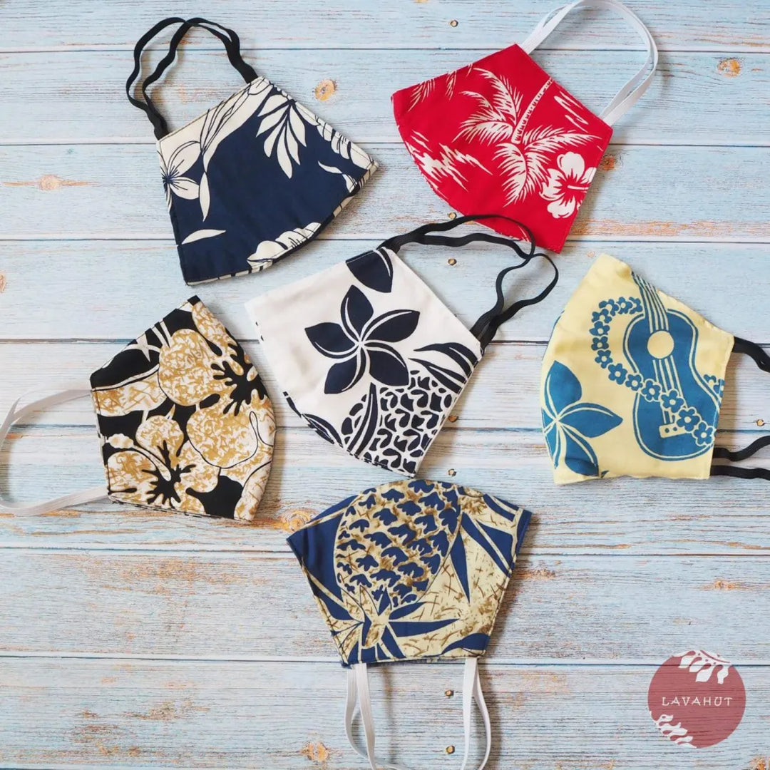 Hawaiian Face Mask • Navy Orchid - Made in Hawaii