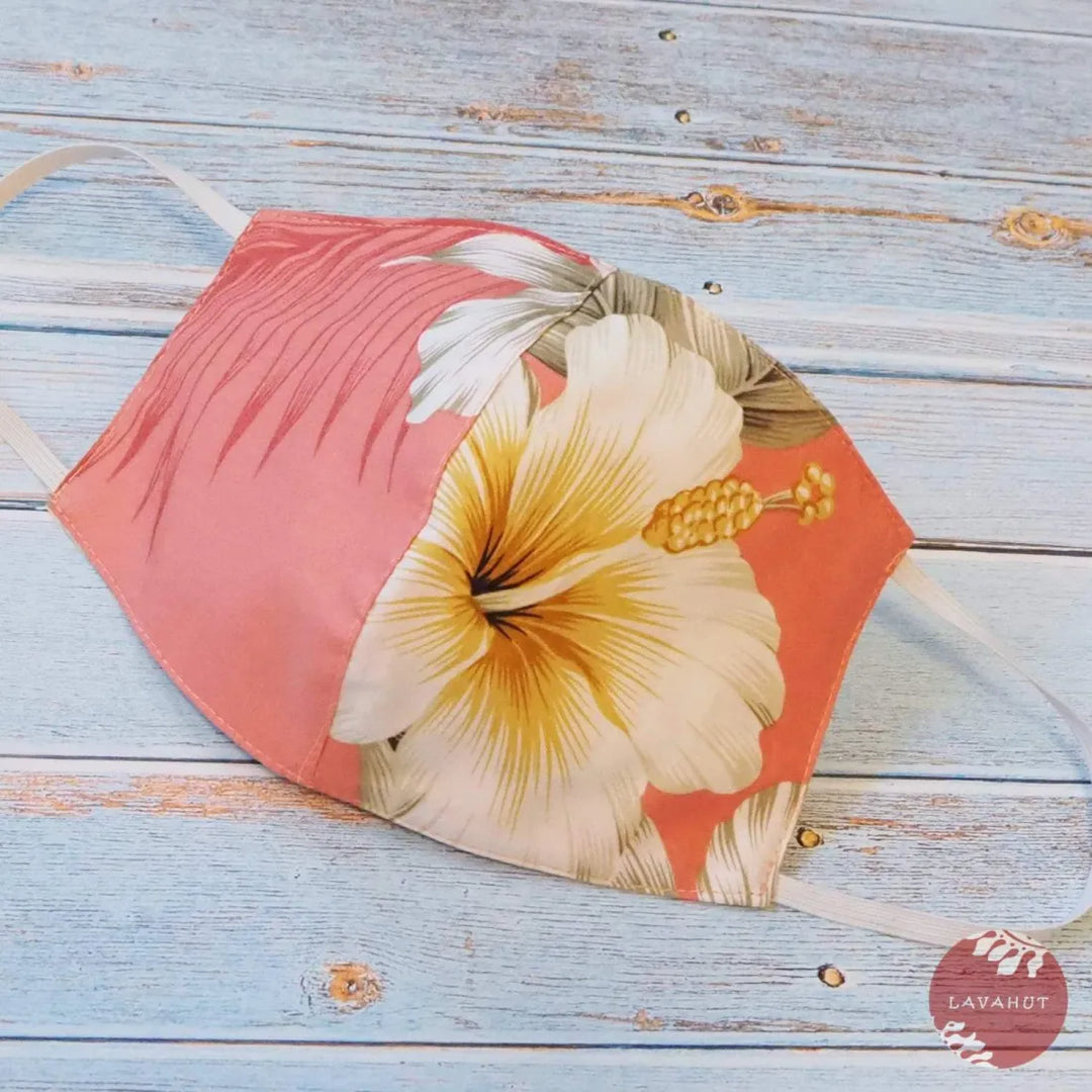 Hawaiian Face Mask • Pink Hibiscus Joy - Made in Hawaii