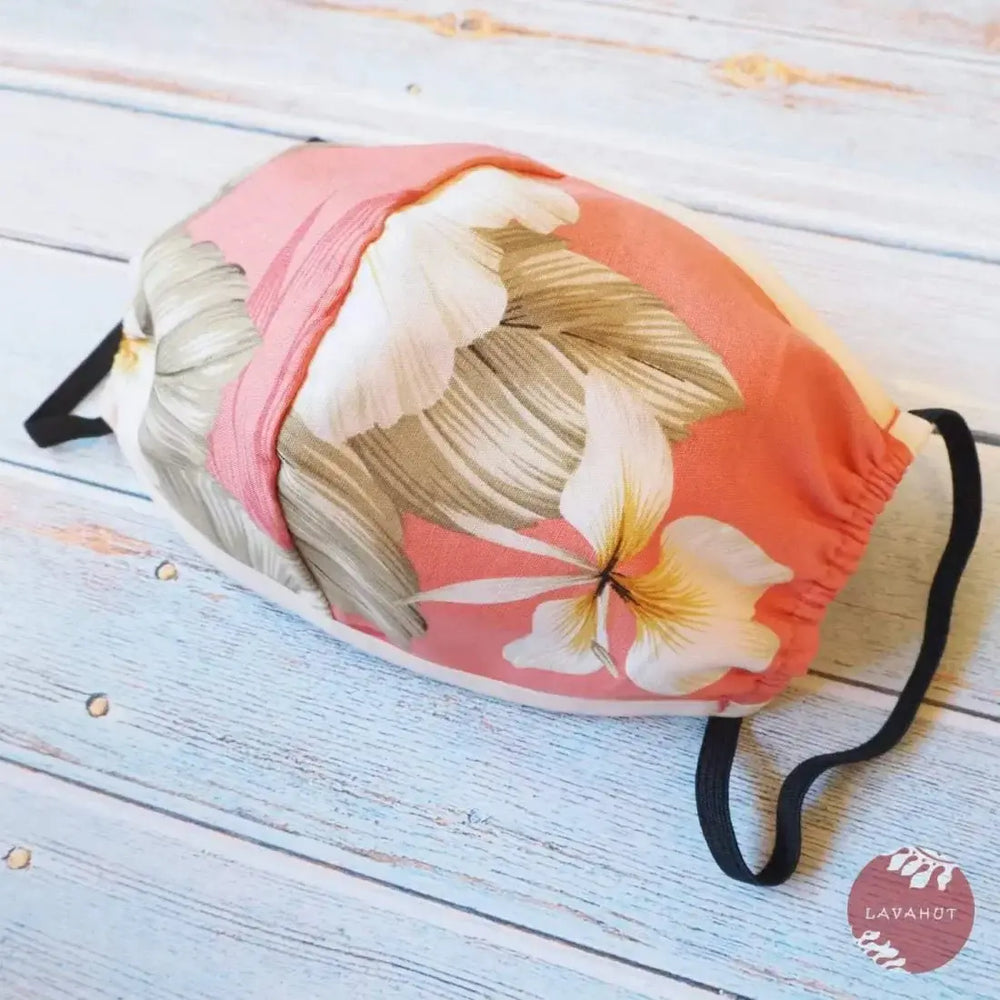 Hawaiian Face Mask • Pink Hibiscus Joy + Trim - Made in Hawaii