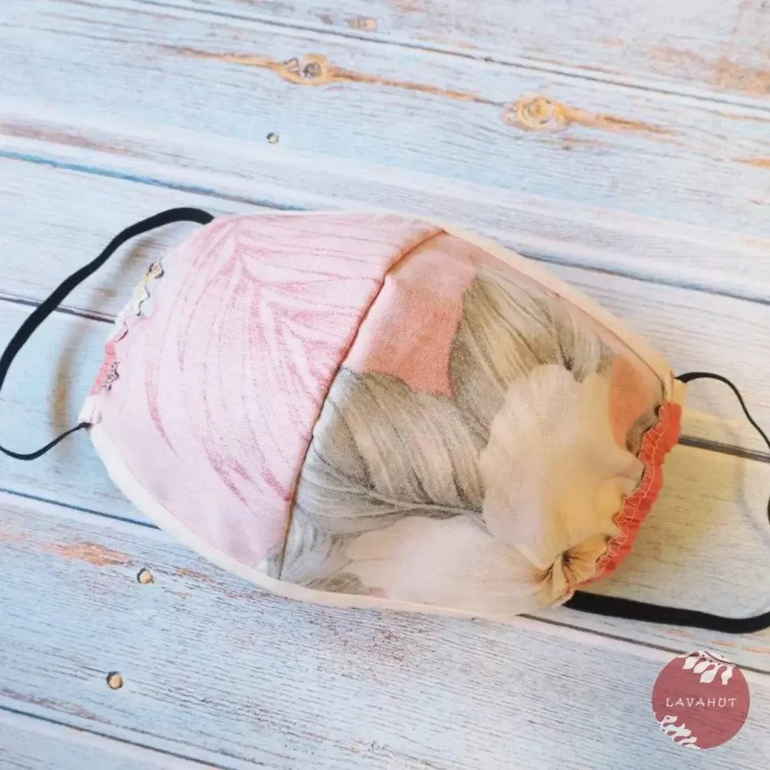 Hawaiian Face Mask • Pink Hibiscus Joy + Trim - Made in Hawaii