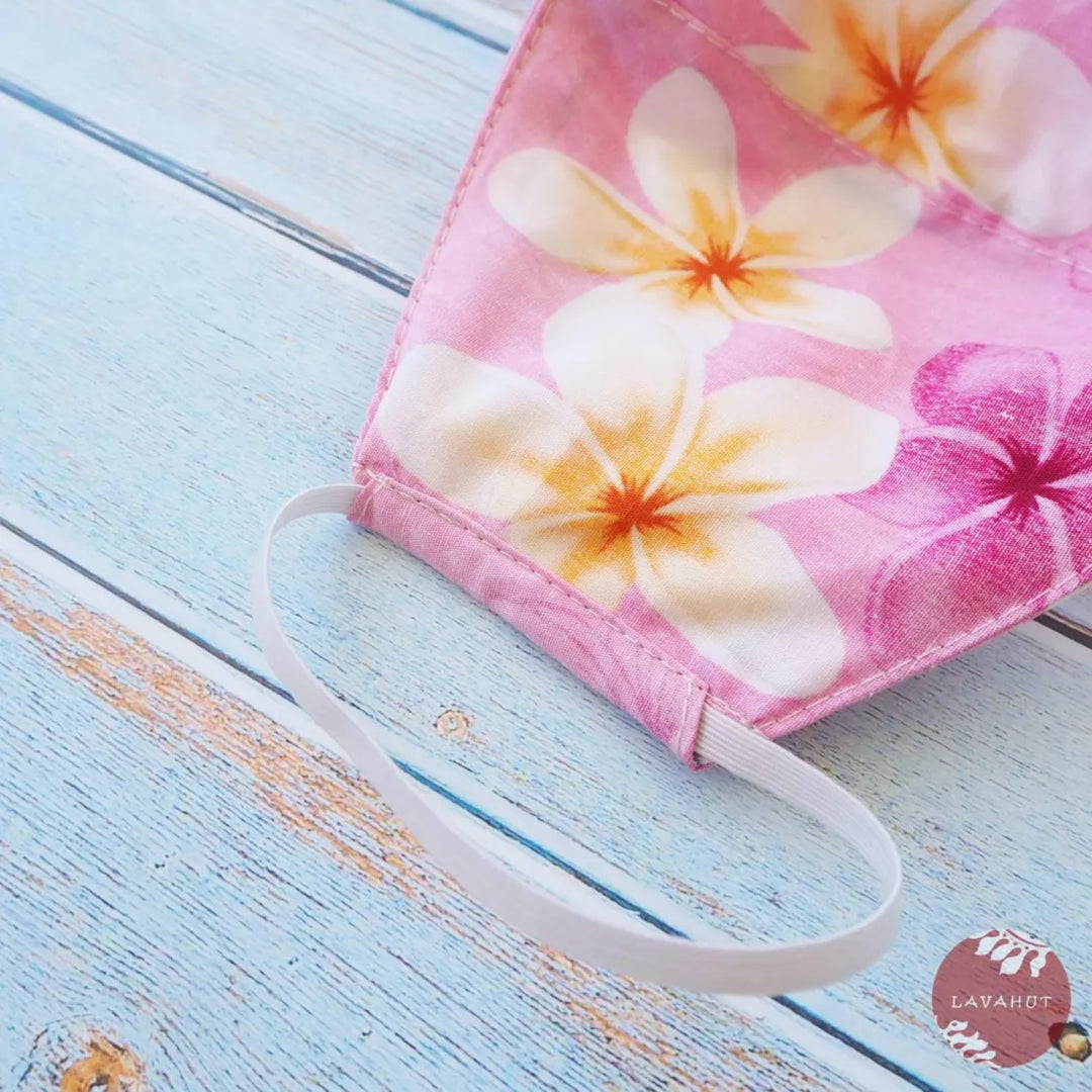 Hawaiian Face Mask ?? Pink Plumeria Shower - Made in Hawaii