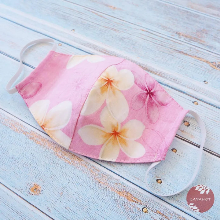 Hawaiian Face Mask ?? Pink Plumeria Shower - Made in Hawaii