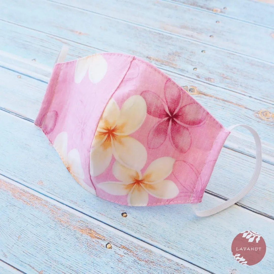 Hawaiian Face Mask ?? Pink Plumeria Shower - Made in Hawaii