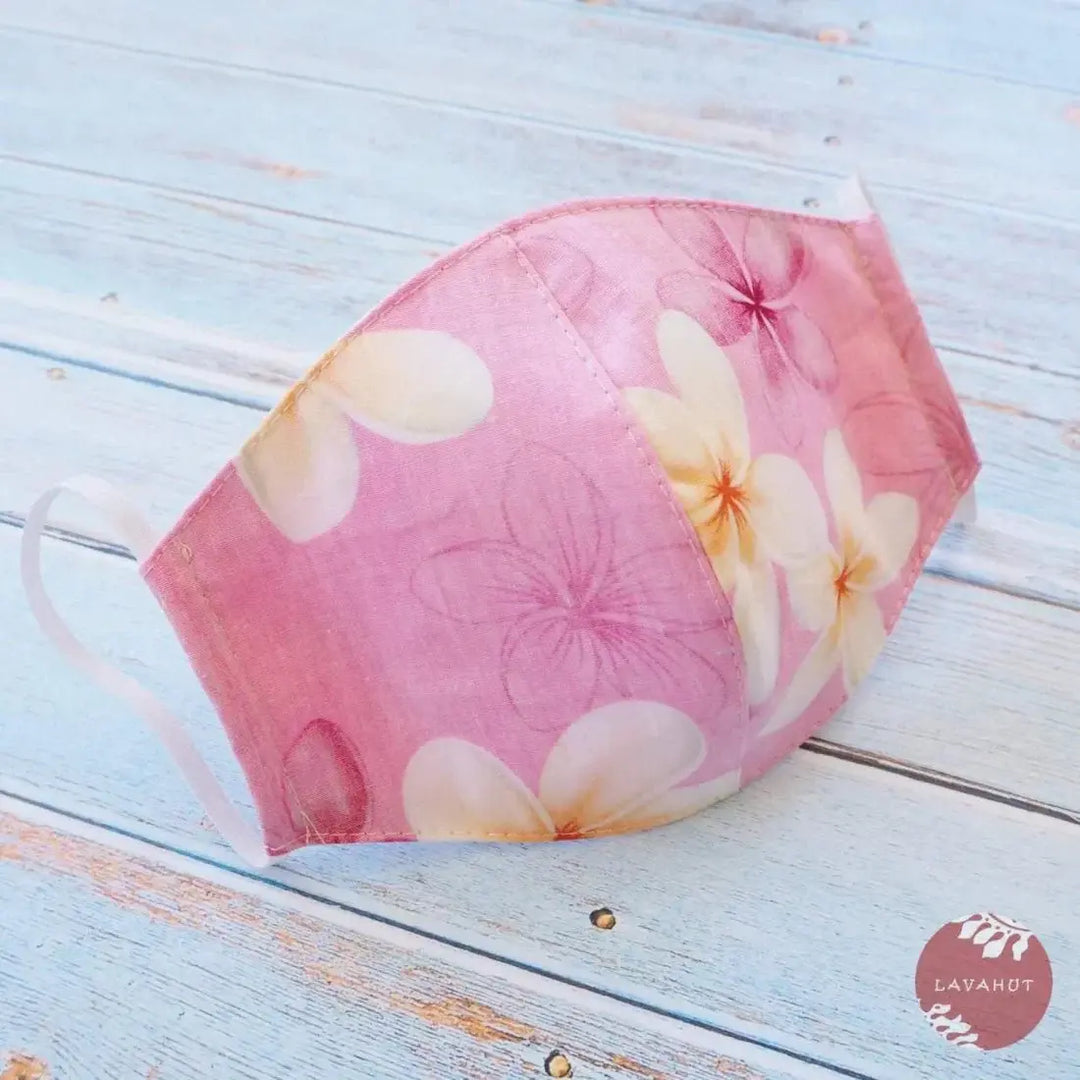Hawaiian Face Mask • Pink Plumeria Shower - Made in Hawaii