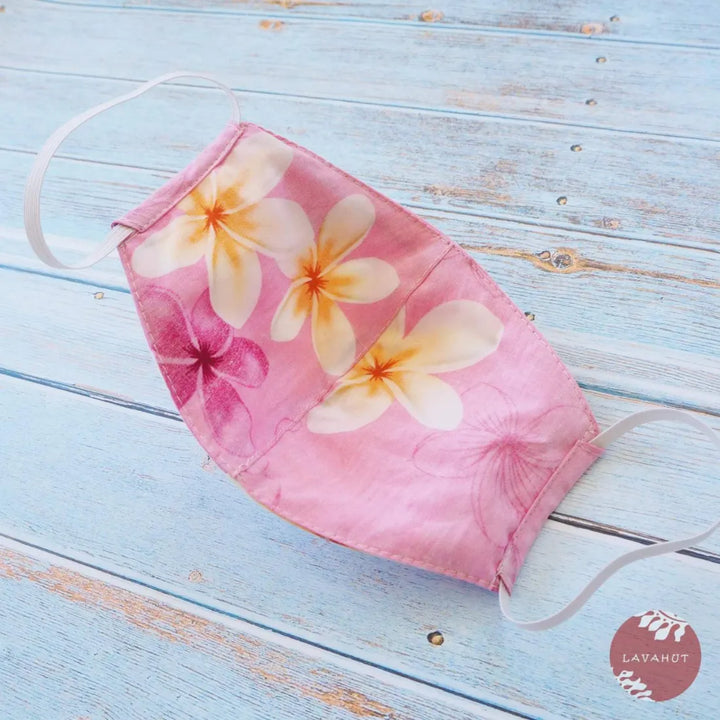 Hawaiian Face Mask ?? Pink Plumeria Shower - Made in Hawaii