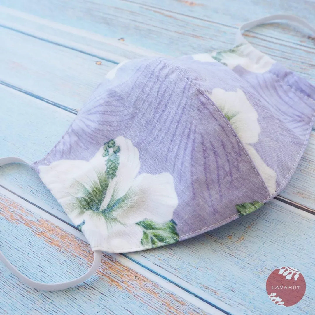 Hawaiian Face Mask ?? Purple Hibiscus - Made in Hawaii