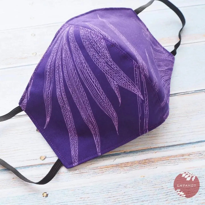 Hawaiian Face Mask • Purple Monstera Cereus - Made in Hawaii