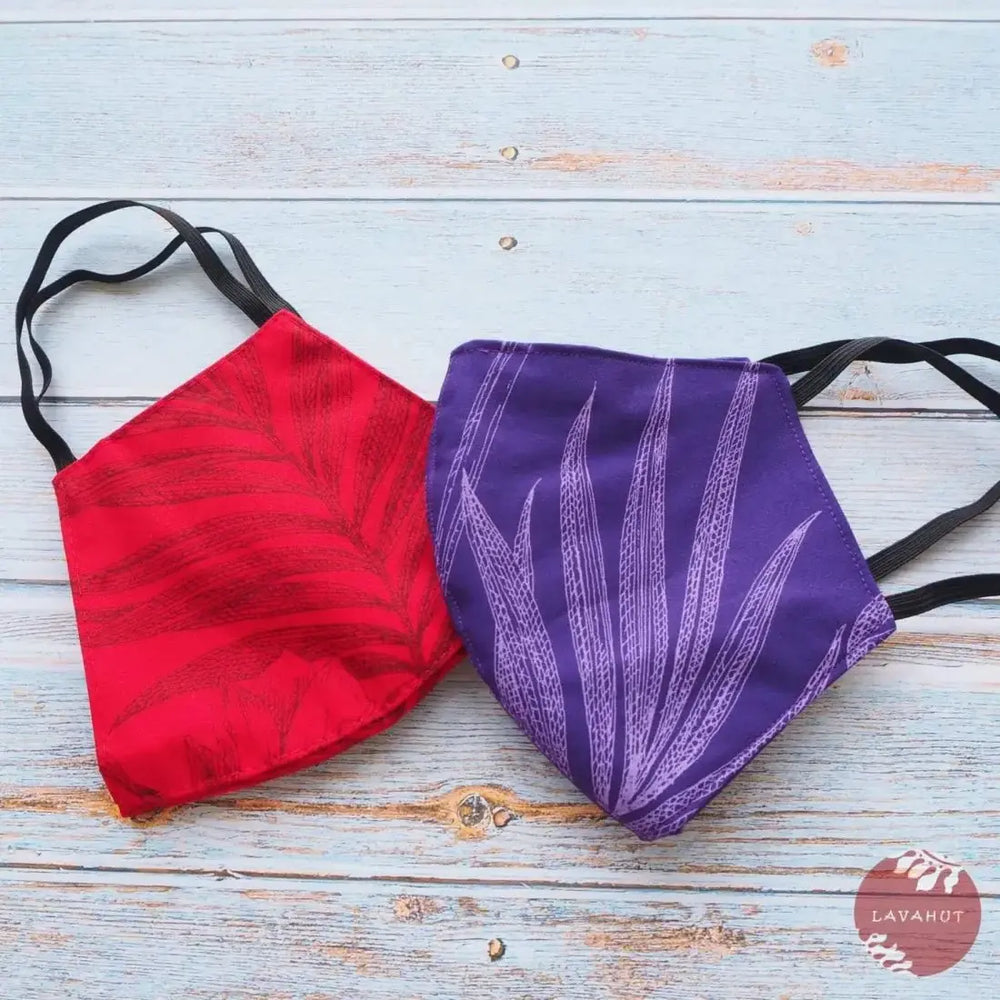 Hawaiian Face Mask • Purple Monstera Cereus - Made in Hawaii