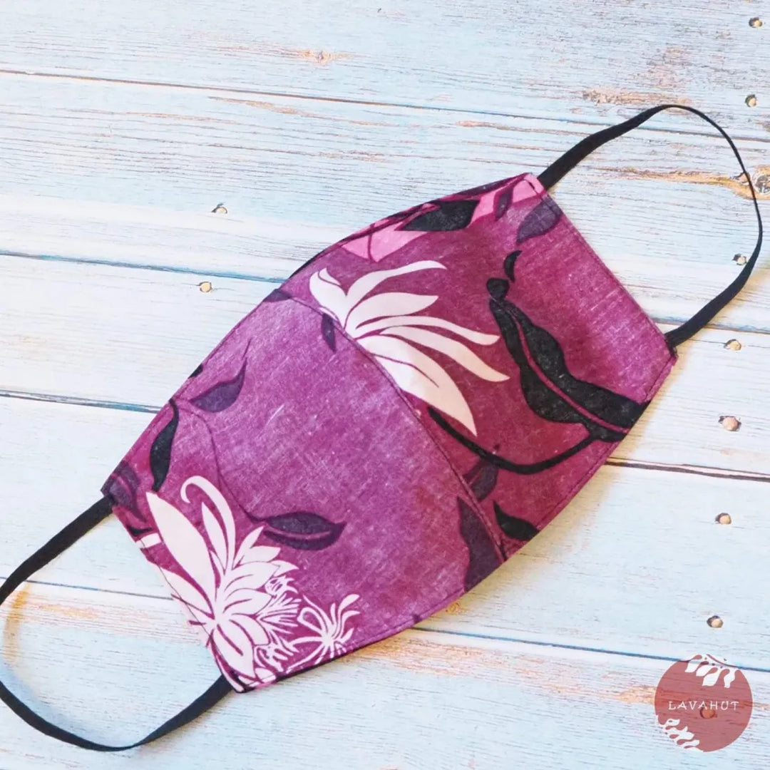 Hawaiian Face Mask ?? Purple Punahou - Made in Hawaii