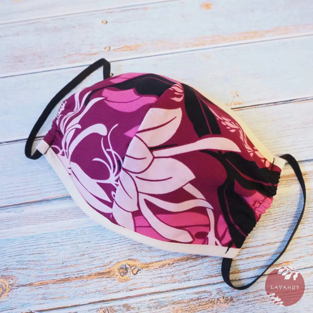 Hawaiian Face Mask ?? Purple Punahou + Trim - Made in Hawaii