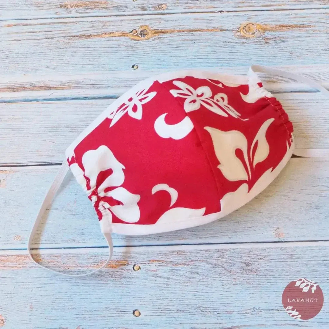 Hawaiian Face Mask • Red Hang Loose + Trim - Made in Hawaii
