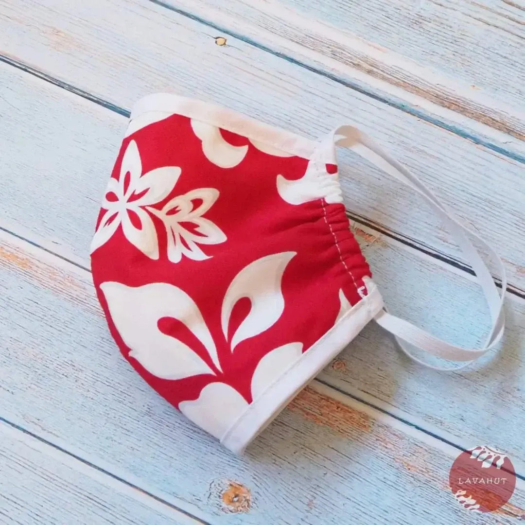 Hawaiian Face Mask • Red Hang Loose + Trim - Made in Hawaii