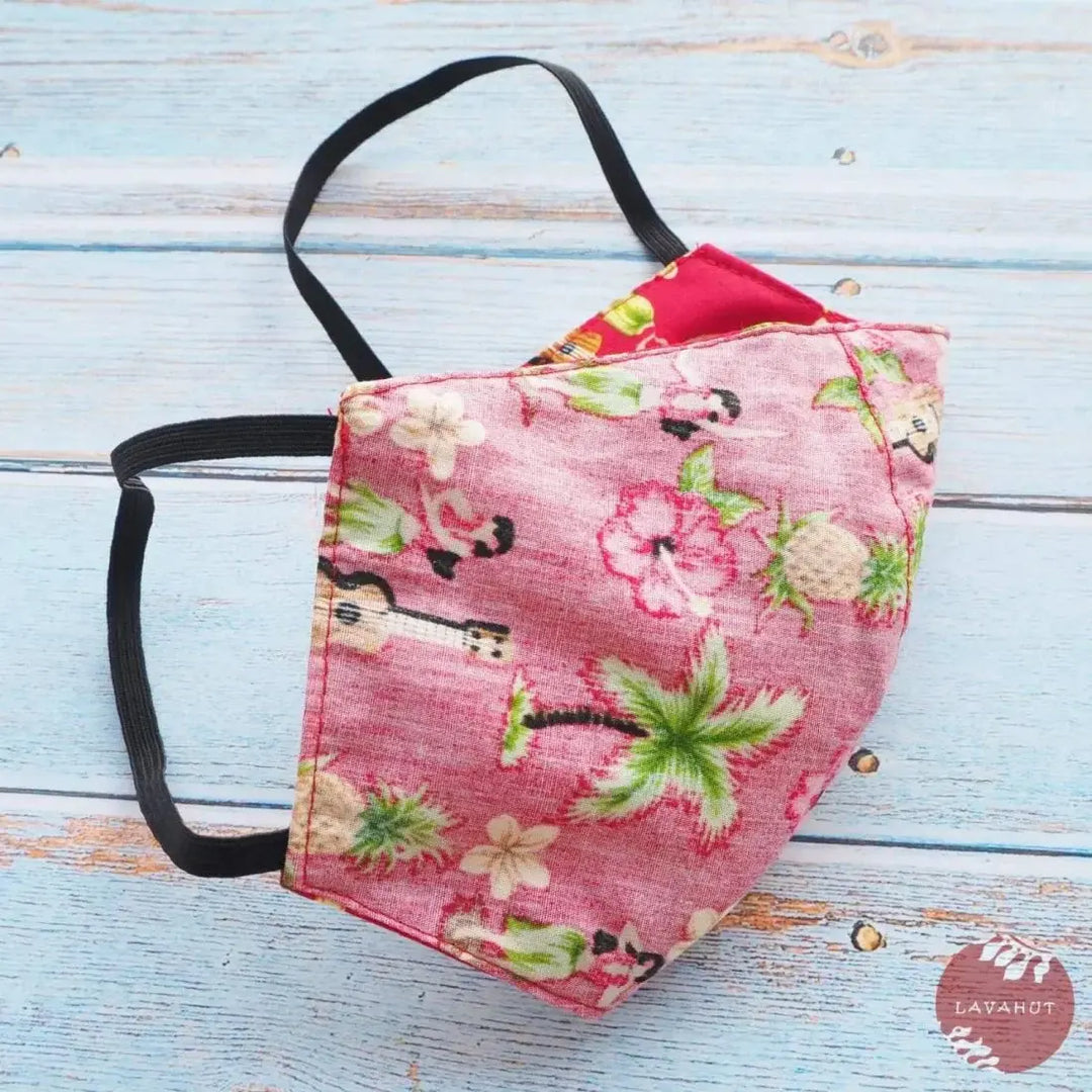 Hawaiian Face Mask • Red Hula Girl - Made in Hawaii